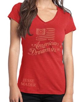 jesse-mader-urban-rock-american-dreamin-baseball-red-tee-shirt-women-vintage